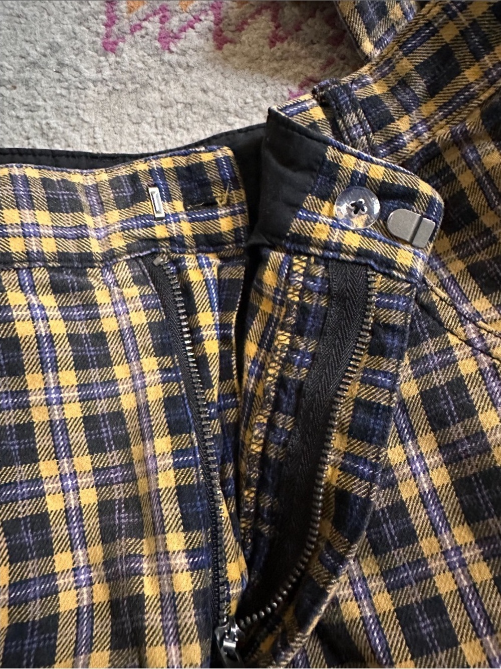 Free People Joey Classic High-rise Pants plaid - Picture 7 of 10